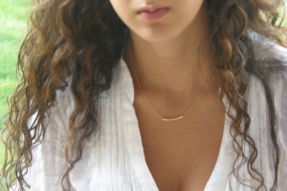 The Original Golden Bar -Very Elegant and Delicate Necklace - balance bar tube By SimaGilady