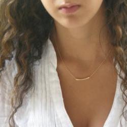 The Original Golden Bar -Very Elegant and Delicate Necklace - balance bar tube By SimaGilady